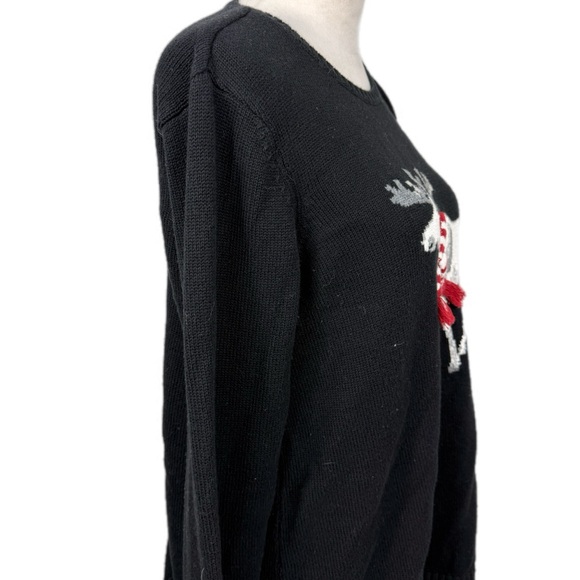 Coldwater Creek black moose on the loose sweater size small - Picture 6 of 9